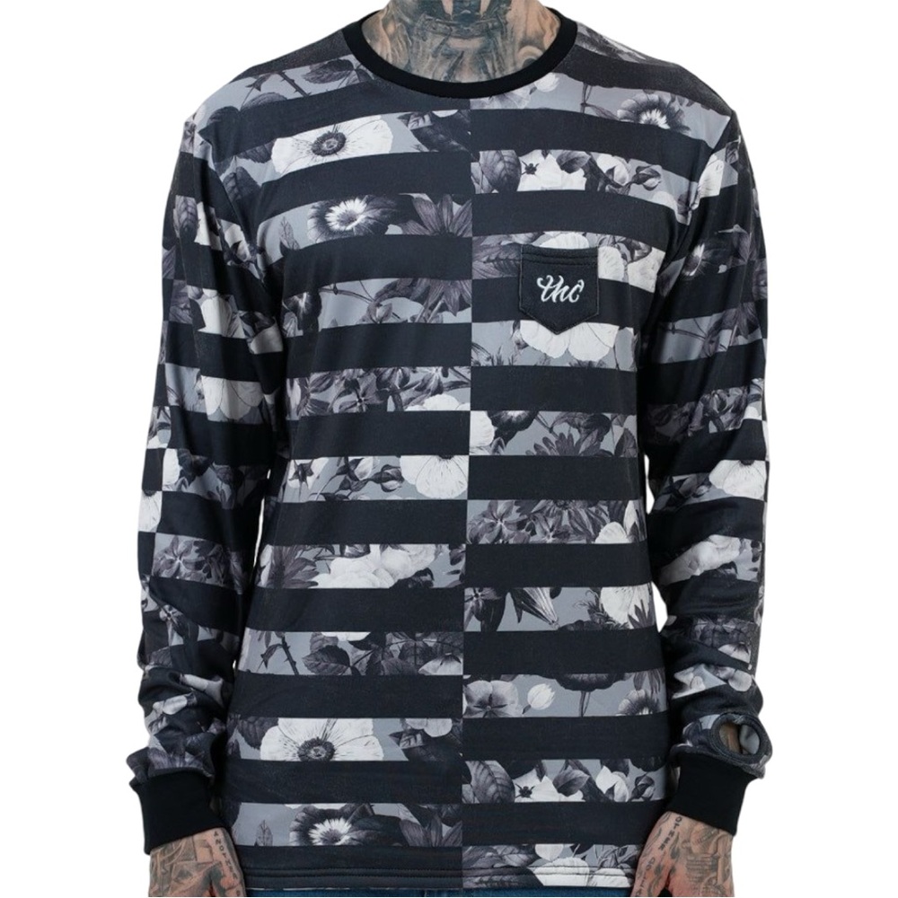 NWT The Hideout Clothing Flower Era Striped Pullover Crewneck Unisex